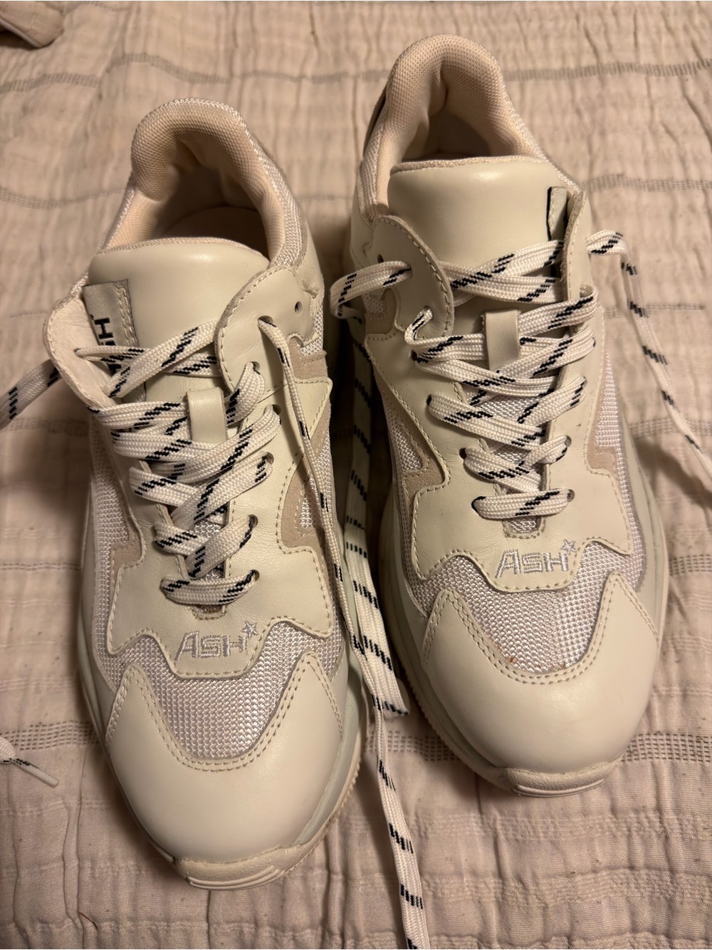 ASH Women’s Cream and White Chunky Sneakers